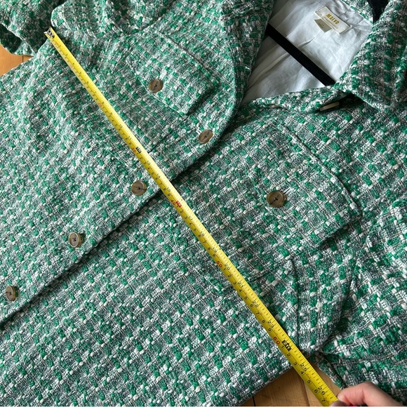 Anthropologie Maeve Sz XL Tweed Green Button Front Shacket Jacket - Picture 13 of 14